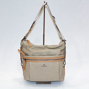 Bolso mochila Caramelo Elena rugato beige