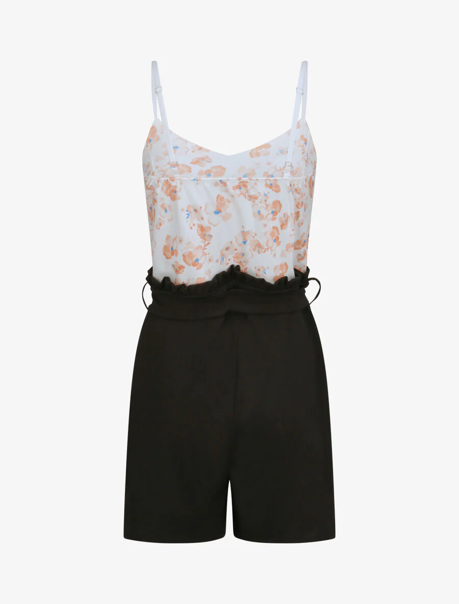 Mono trapezoidal con busto estampado floral. - Blanco - Imagen 2