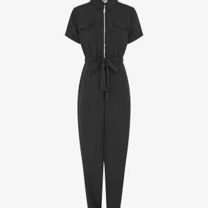 Mono liso con busto con cremallera. - Negro