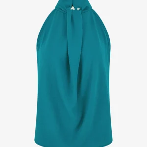 Top sin mangas con cuello redondo - Azul pato
