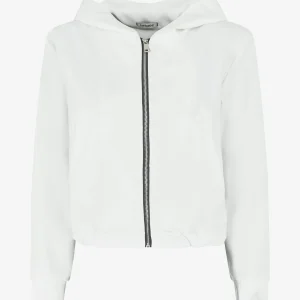 Sudadera con capucha y cremallera - Blanco