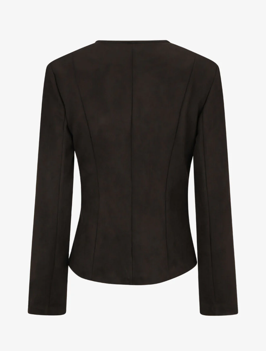 Chaqueta de ante estilo perfecto - Negro - Imagen 2