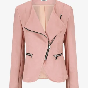 Chaqueta de ante estilo perfecto - Rosa viejo