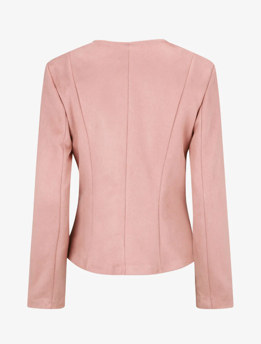 Chaqueta de ante estilo perfecto - Rosa viejo - Imagen 2