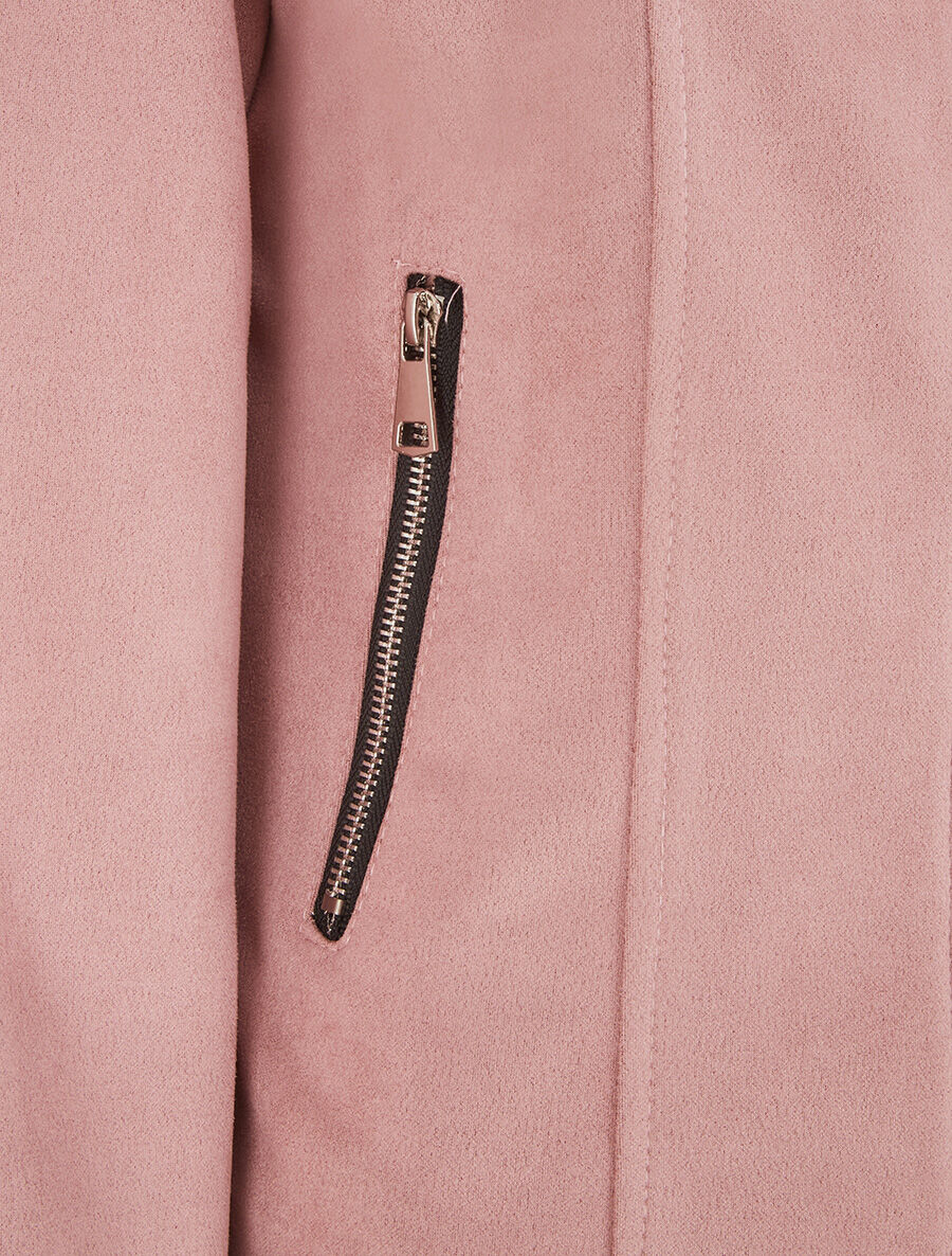 Chaqueta de ante con cremallera - Rosa - Imagen 3