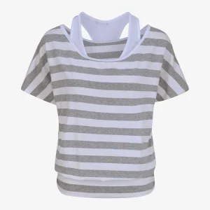 Top marinero corte globo con camiseta sin mangas integrada - Gris jaspeado