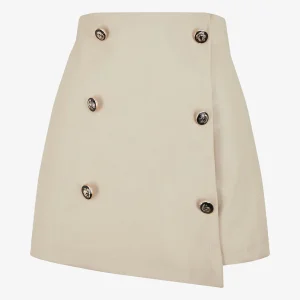 Short trompe l'oeil con botones decorativos - Beis