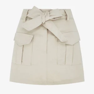 Short trompe l'oeil con cinturón - Beis