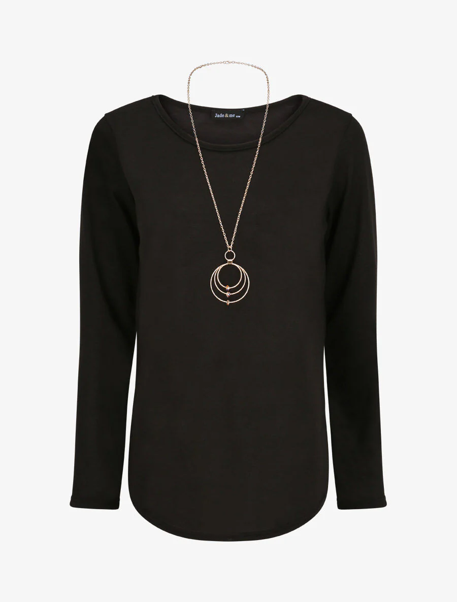 Top con bordes redondeados de malla fina - Negro