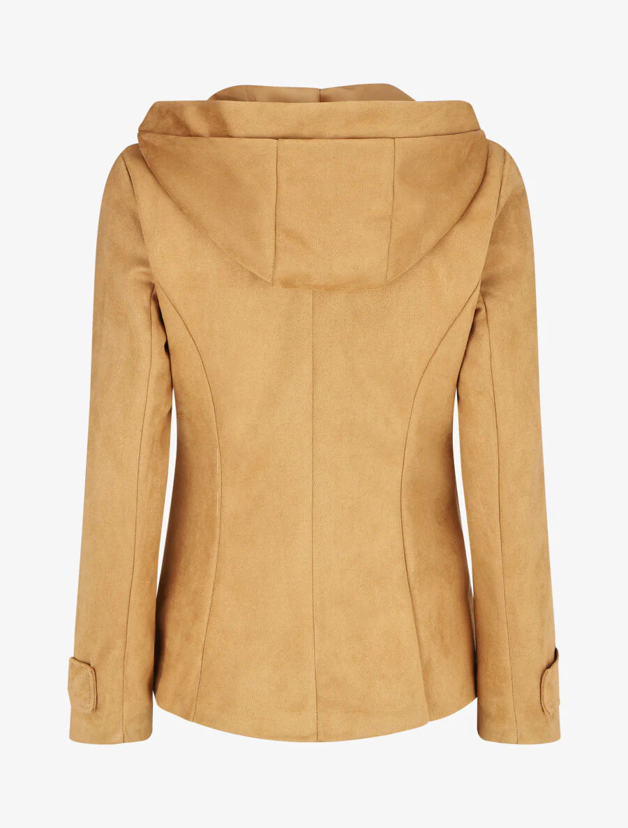 Chaqueta de ante con capucha - Camello - Imagen 2