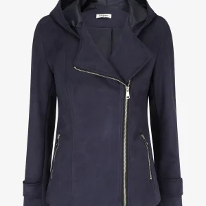Chaqueta de ante con capucha - Marine
