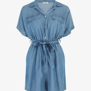 Mono estilo camisa de manga corta - Azul claro