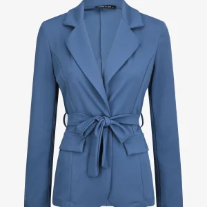 Chaqueta entallada lisa - Azul