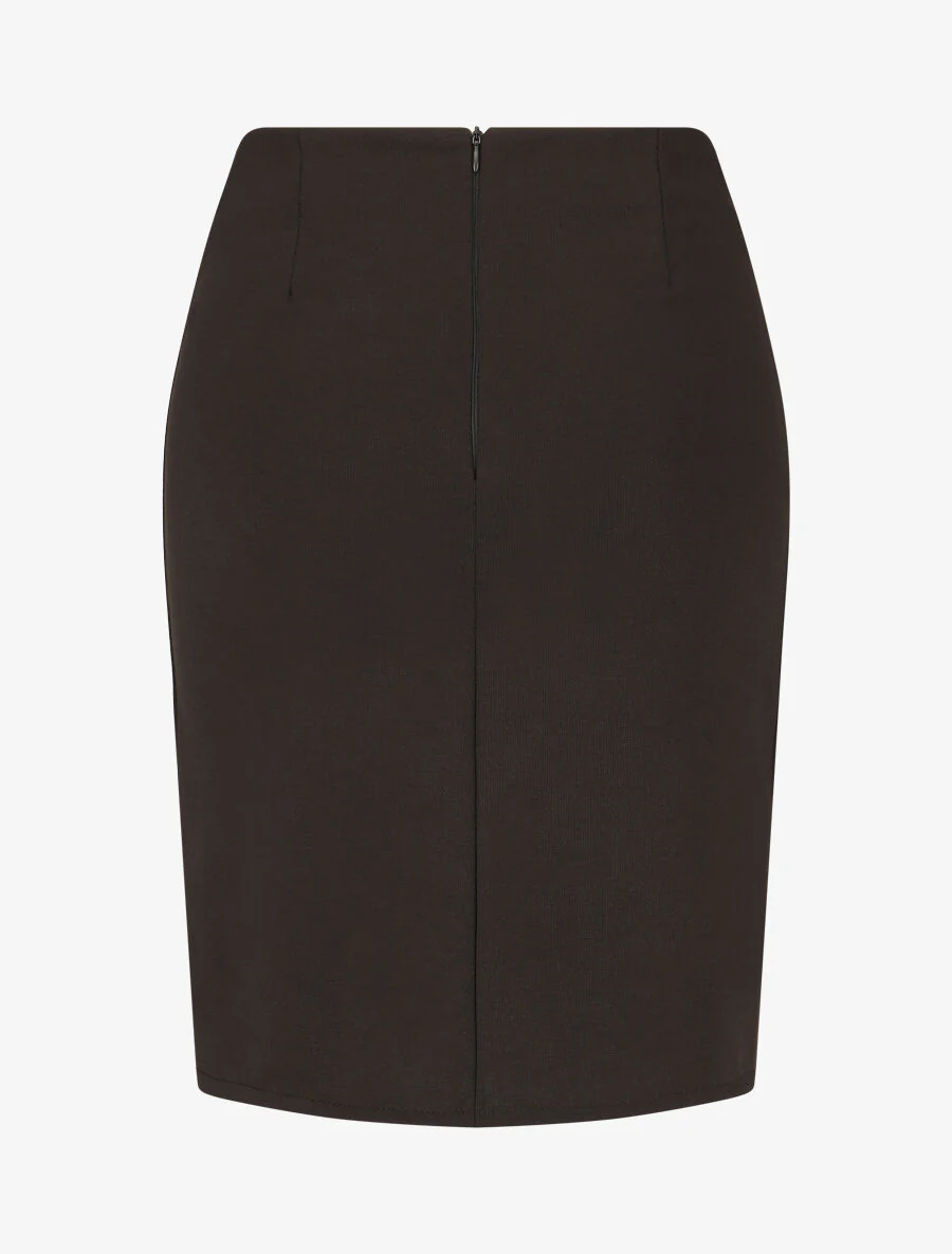 Falda midi con botones decorativos - Negro - Imagen 2