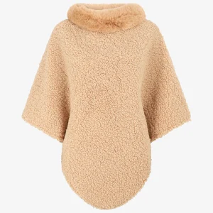 Poncho unido con textura efecto oveja - Topo