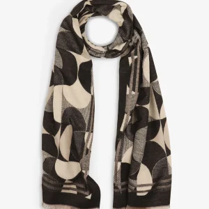 Bufanda con estampado gráfico estilizado - Negro