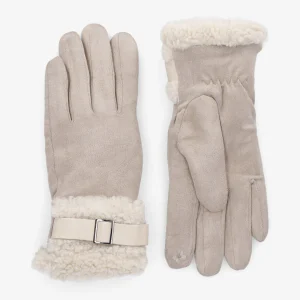 Guantes forrados de ante - Beis