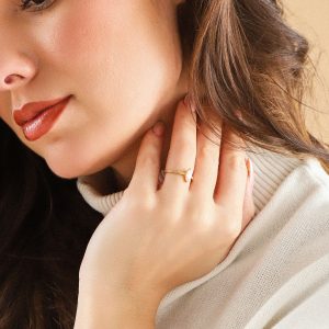 Anillo ajustable con piedra marquesa - Oro