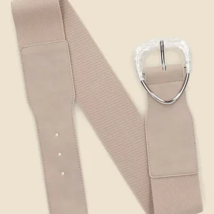Cinturón con hebilla de nácar - Beis